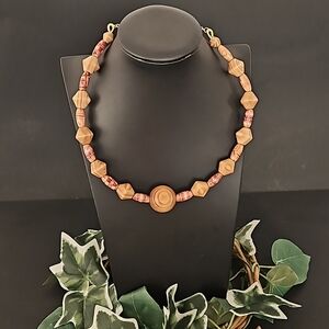Printed Wood Necklace